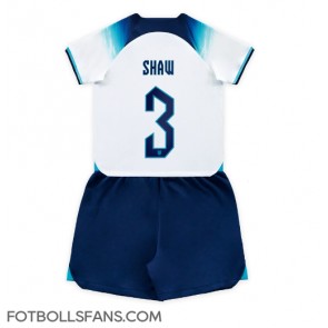 England Luke Shaw #3 Replika Hemmatröja Barn VM 2022 Kortärmad (+ Korta byxor)
